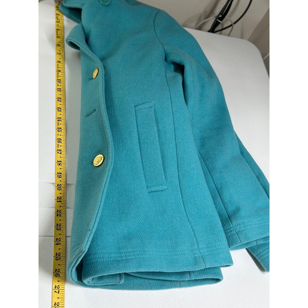 J Crew Coat Womens 2 Blue Stadium Cloth Nello Gori Peacoat Academia Italian Wool - Picture 16 of 16
